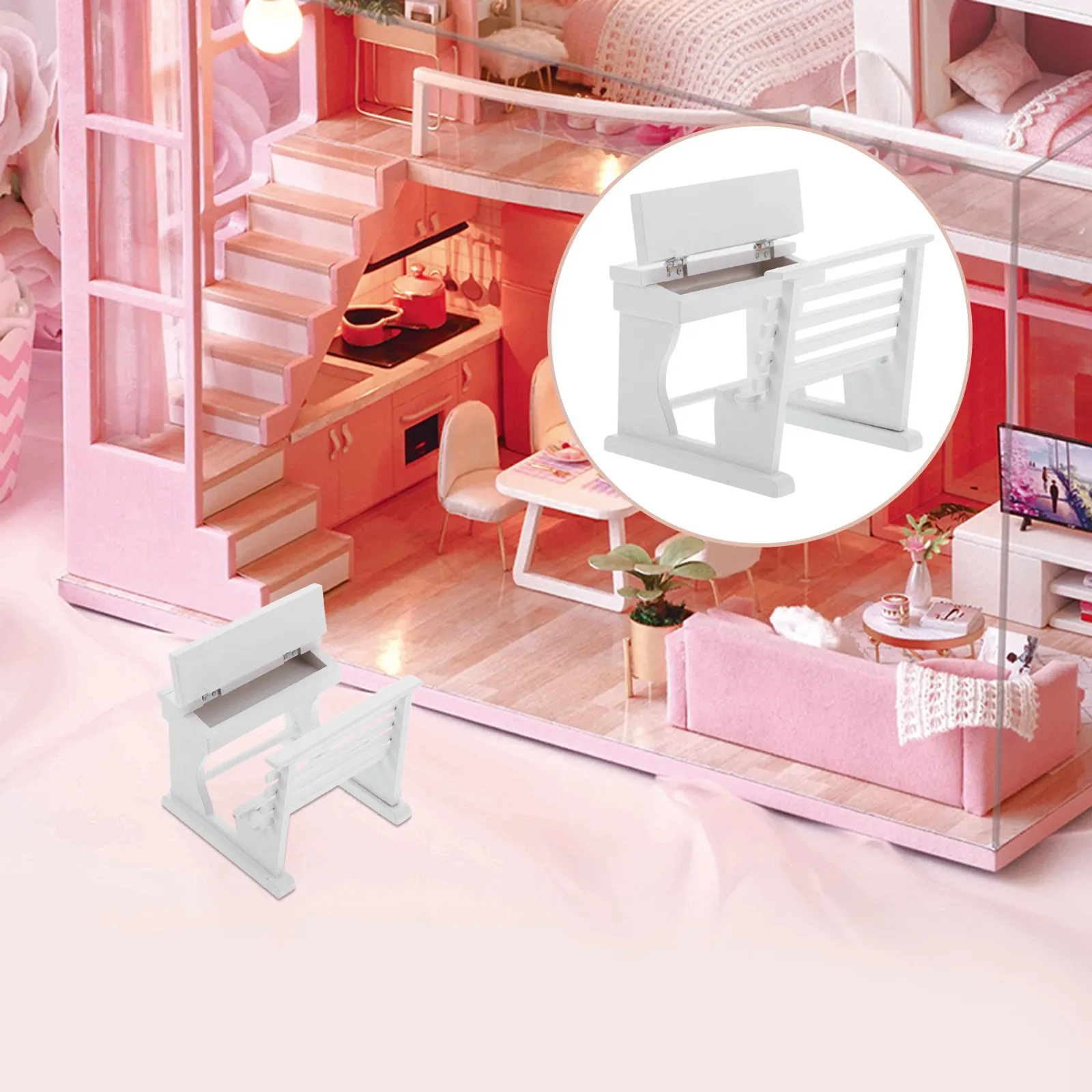 

Миниатюрный стол для кукольного домика, масштаб 1:12, деревянный откидной стол, детализированная работа, для сцены библиотеки или кабинета, миниатюрные аксессуары