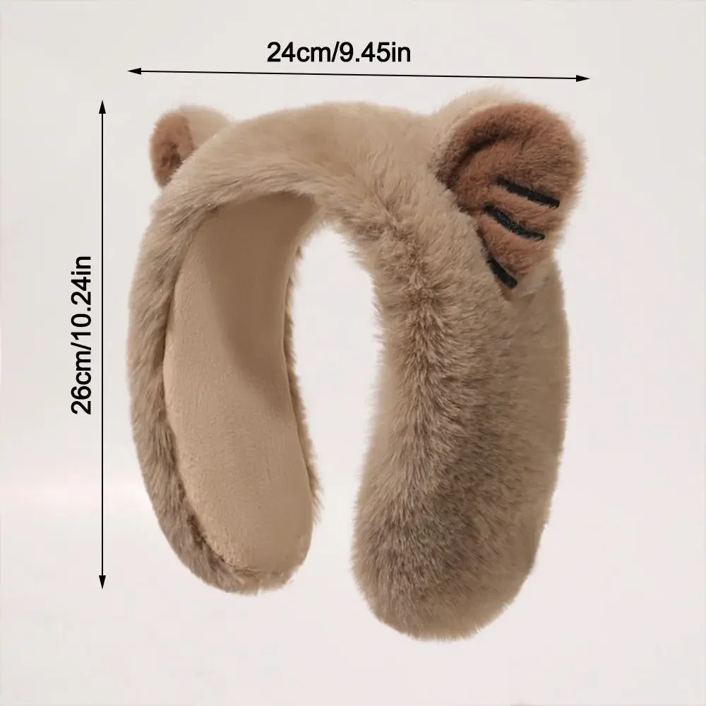 Fashion Plush Winter Bear Earmuffs Anti-Freeze Cartoon Ear Protection Cover Keep Warm Thickening Ear Warmer for Women Girls