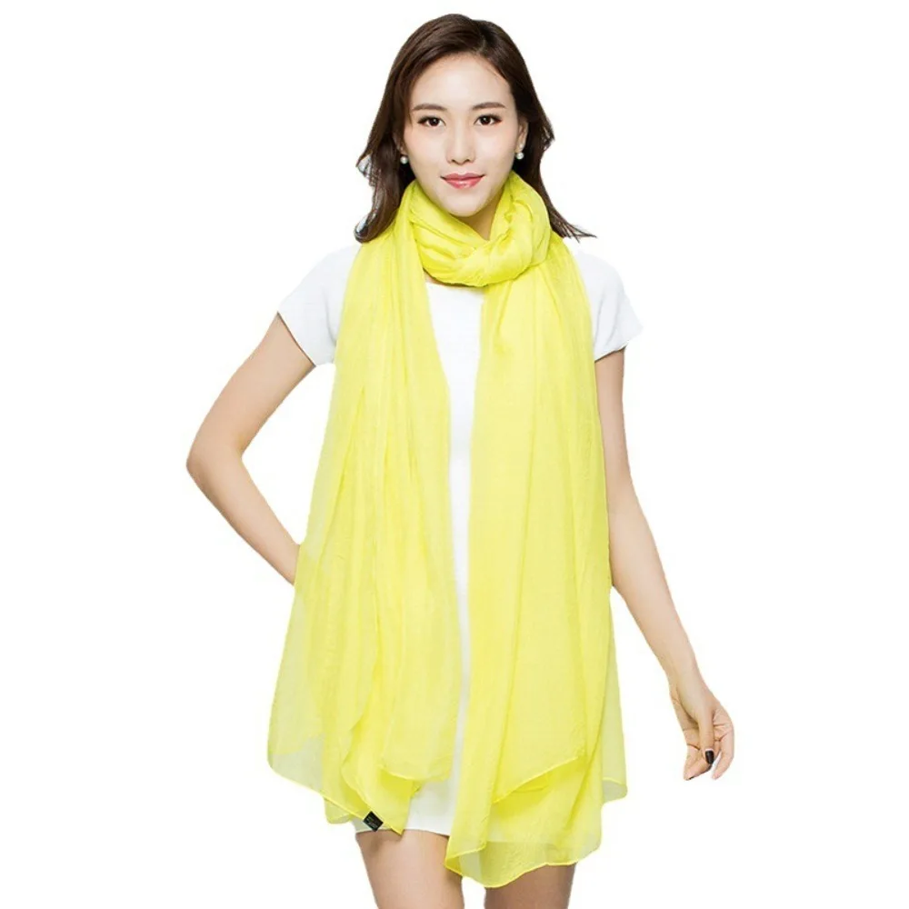 

New Chiffon Fabric Scarf Anti-UV Solid Color Women Shawl Soft Multicolor Headscarf Women