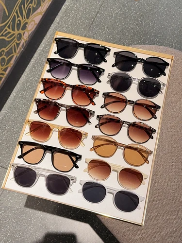 Imagen 2 del producto Juego de combinación de gafas decorativas de moda, multicolor, básico, Simple, redondo, mezclado, regalo a juego, 14 Uds.