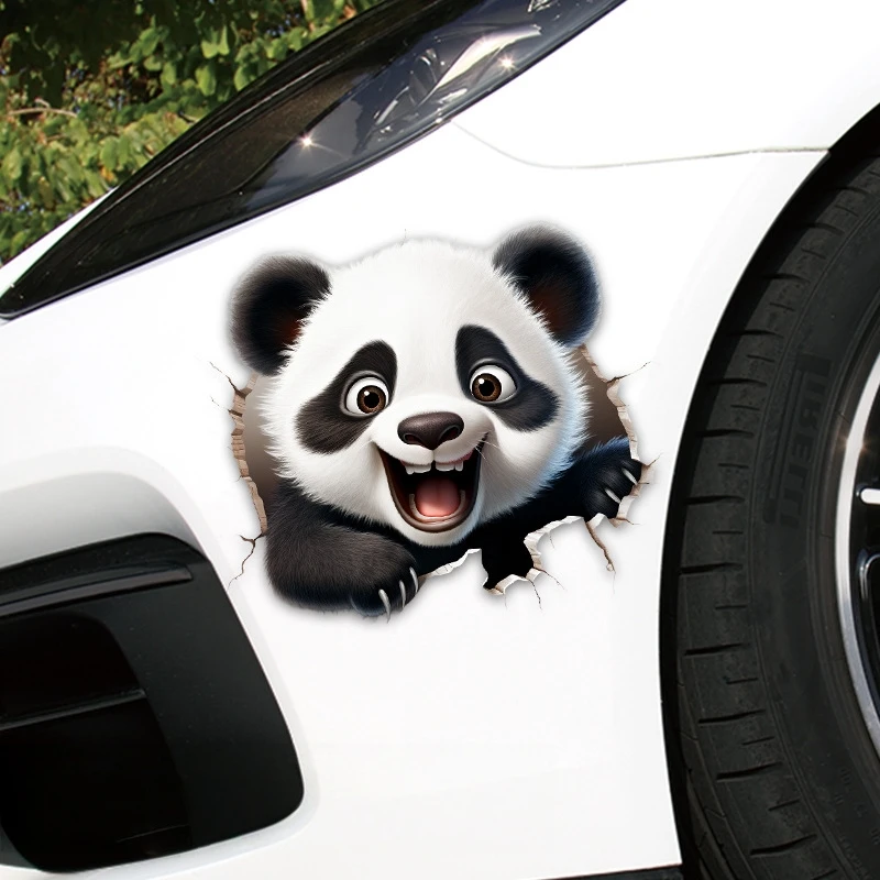 HD 3D Panda Car Stickers Scratch Covering UV Cartoon Car Body Door Stickers Personalized Creative 3D Electric Car Stickers - Image 5