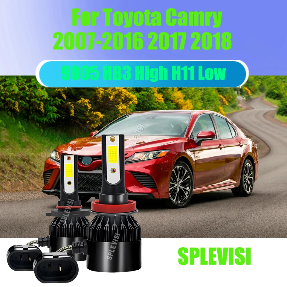 

9005 H11 LED Headlight Hi Low Bulbs - Brighter, Whiter, and Safer For Toyota Camry 2007 2008 2009 2010 2011 2012 2013 2014-2018