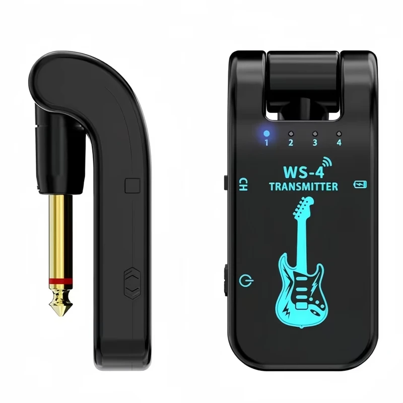 

2.4G Wireless Rechargeable Guitar Transmitter & Receiver for Electric Guitar & Bass Instrument Connection Plug & Play