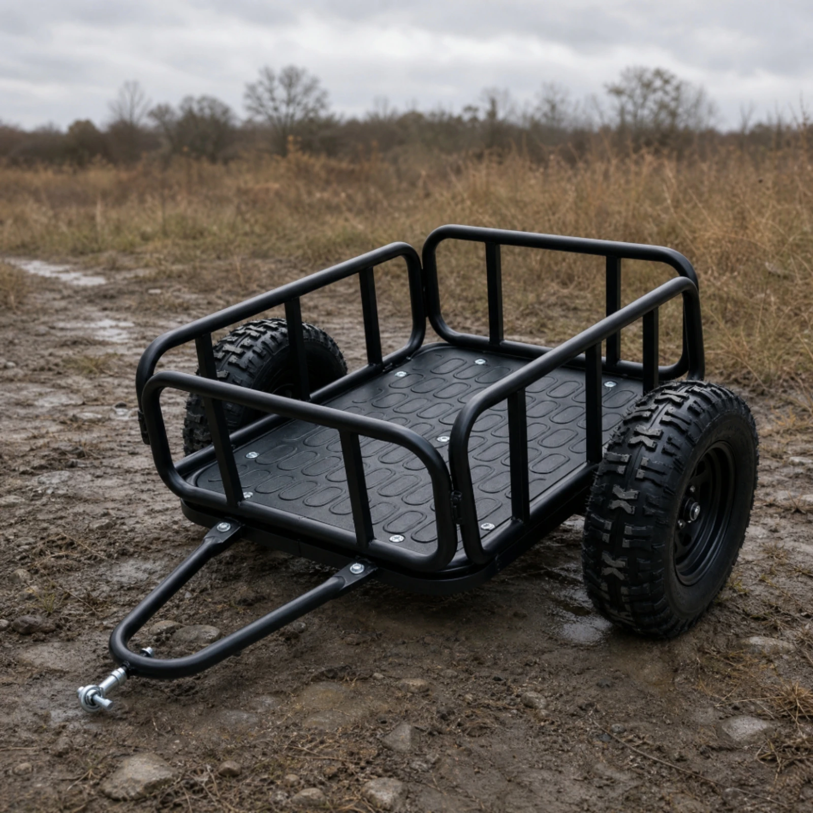ATV Utility Trailer Rugged ATV Trailer Tow-Ready High-Clearance for Camping Trips, Property Maintenance