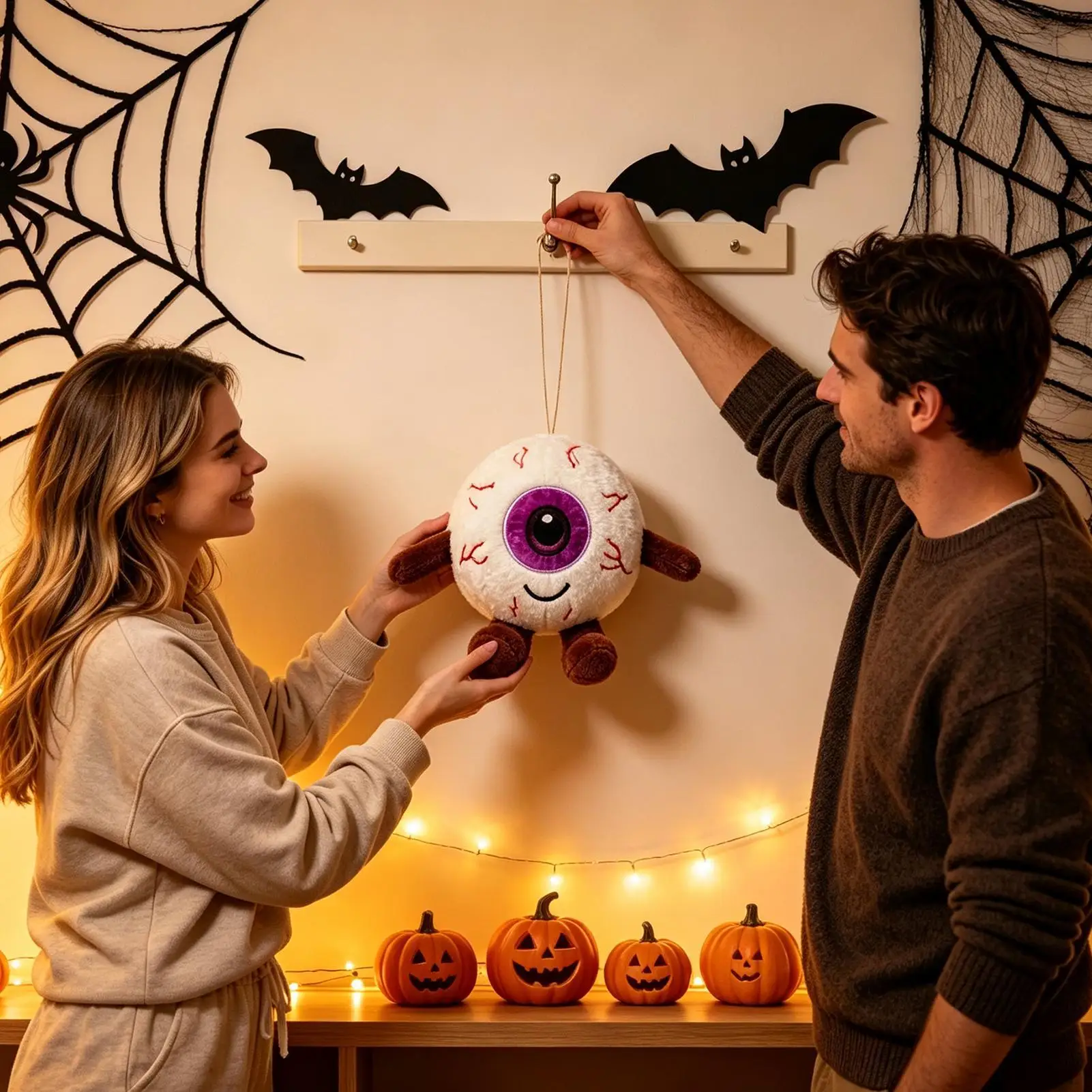 Halloween Stuffed Animal Scary Soft Eyeball Pendant Decoration Halloween Purse Charm For Car Keys Mobile Phones Cameras Bags