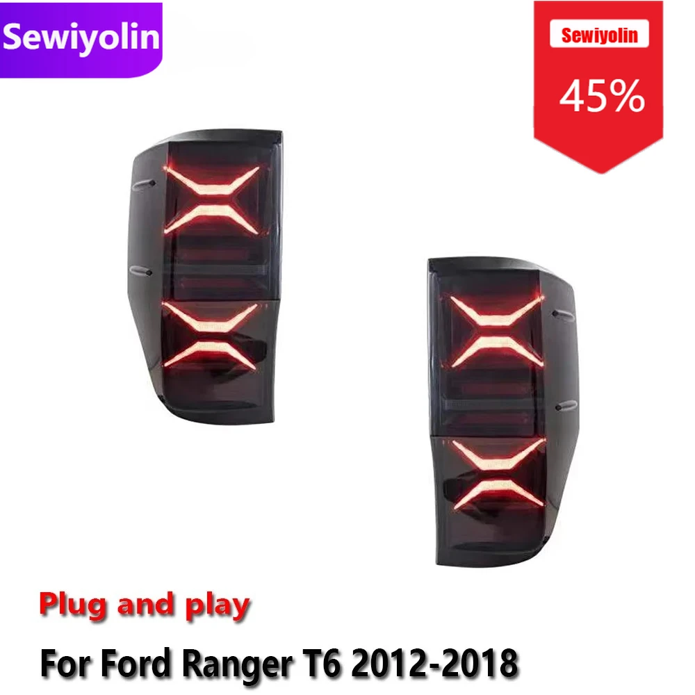 

Автомобильные светодиодные задние фонари DRL в сборе для Ford Ranger T6 2012-2018, авто противотуманные фары DRL, стоп-сигналы поворота Plug and Play
