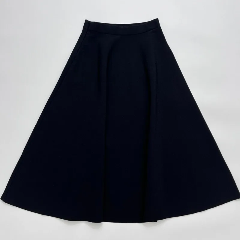 Solid Color Stretch Skirt Flare Skirt for Women