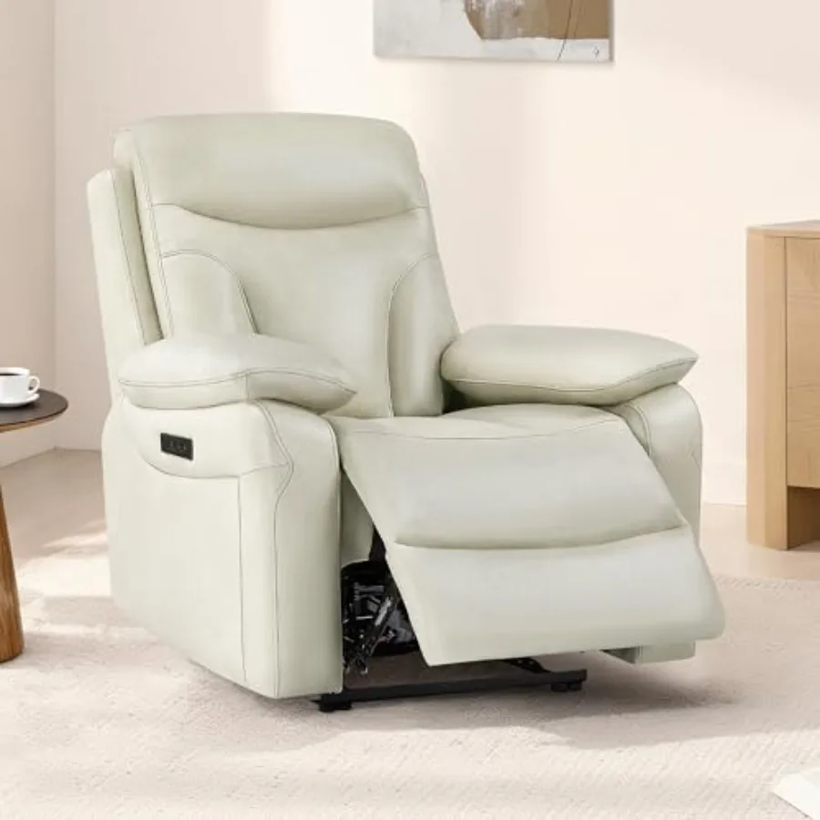 

Power Recliner Chair Wall Hugger Recliner with Adjustable Headrest and Footrest Dual Motor Electric Faux Leather Reclining Sofa