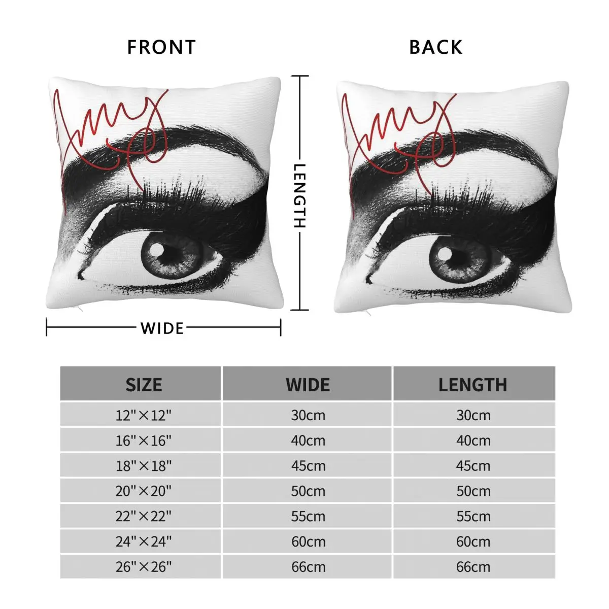 Amy Winehouse Cat Eye Square Pillowcase Polyester Linen Velvet Creative Zip Decorative Throw Pillow Case Bed Cushion Cover