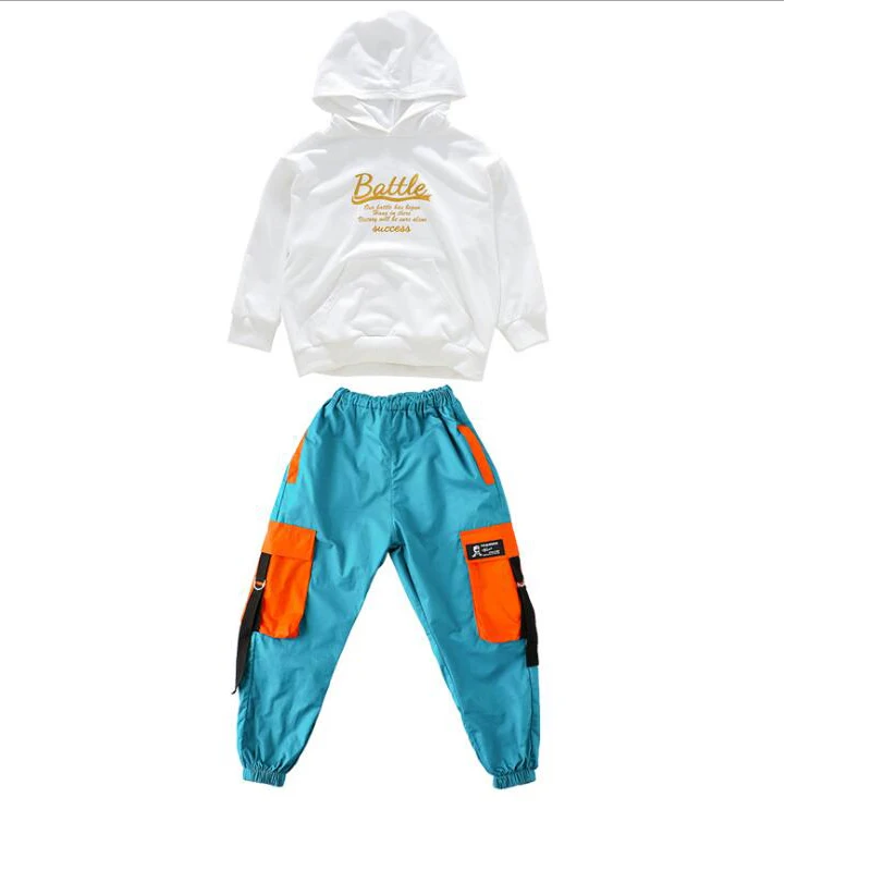 Mädchen Jungen Jazz Tanz Kostüm Kleidung Halloween Street Wear Kinder Festival Hip Hop Tanz kleidung Hoodie Tops Cargo hose für