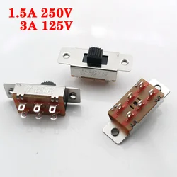 10PCS Panel PCB 6 Pin 3 Position 1.5A250V 3A125V Slide Switch ON-OFF Switch Handle Toggle Power Switch Shank height: 5mm