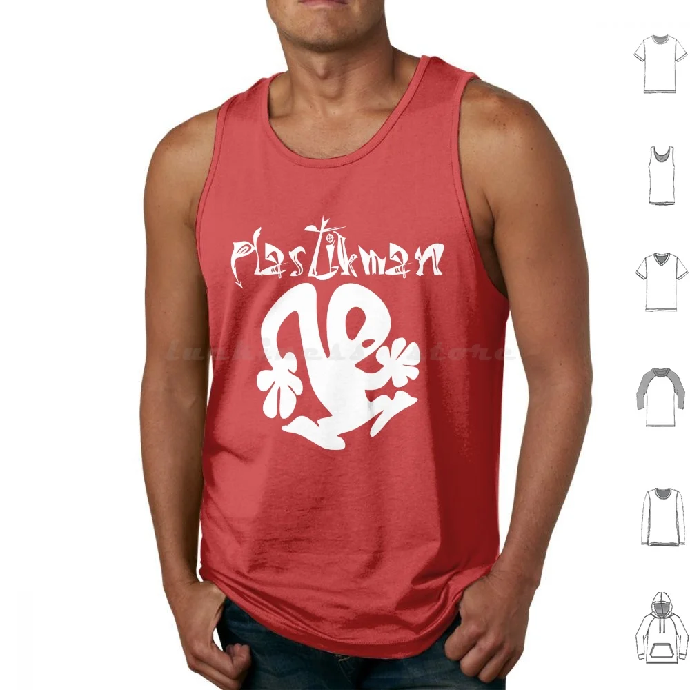 Plastikman For Red Tank Tops Vest Sleeveless Logo Symbol Cover Band Music Plastikman Dingding Manga Cartoon Anime Best