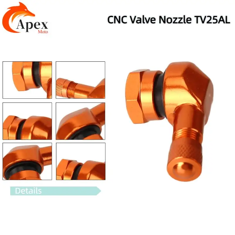Motorcycle CNC Universal Orange Rim Wheel Valve Stems Tire Tyre Cap 90 Degree For  RC SMC R SUPER SMT ADVENTURE RC
