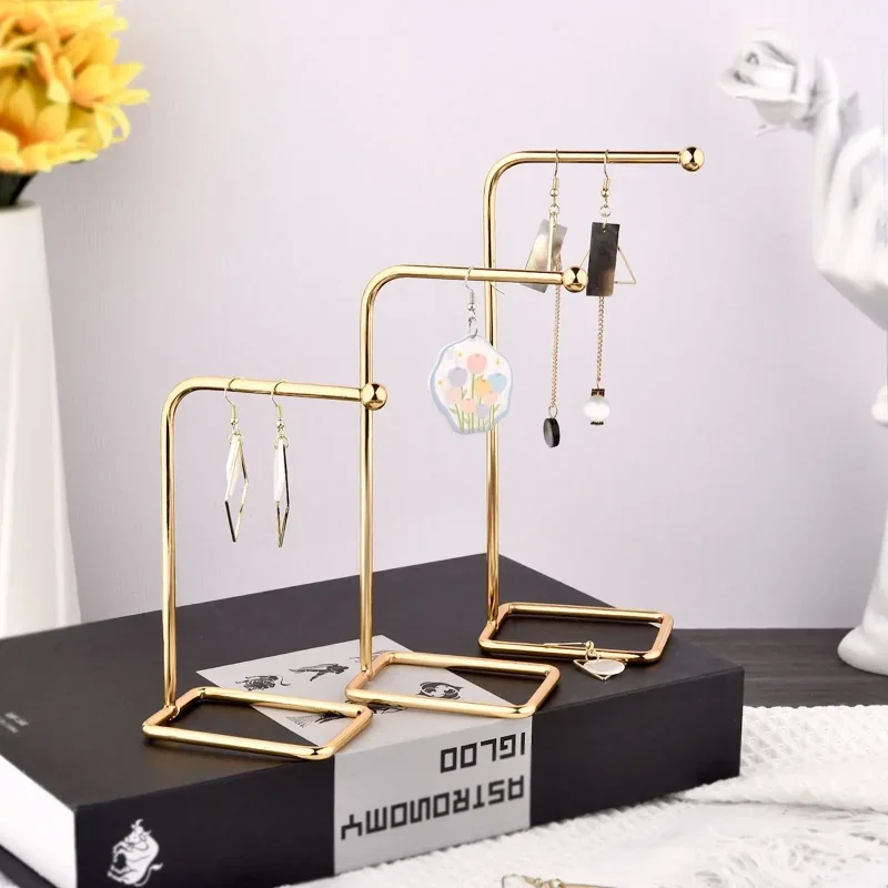 Metal Earring Display Stand For Necklace Handbag Multiple Shapes Jewelry Key Chain Holder