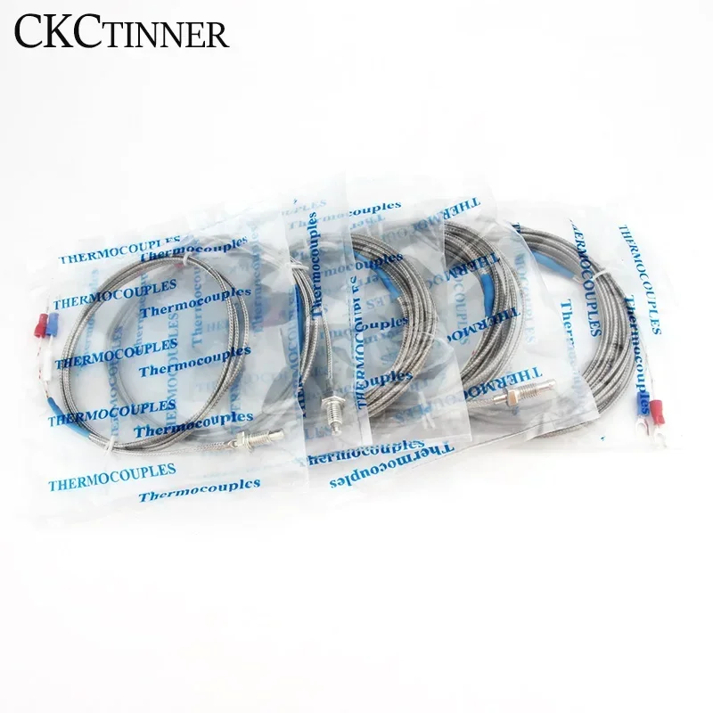 Thermocouple Thread M6 Screw Type K 1/2/3/4/5m Probe Sensor Temperature Sensor 0-400°C Temperature Controller