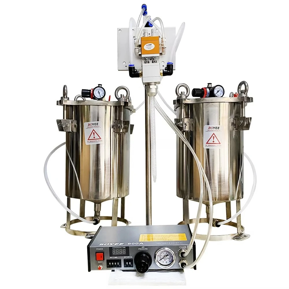 36AB Semi-automatic Dispensing Machine 1:1 Mixed Liquid Dispensing Large Flow Glue Filling Machine 1L Stainless Steel Storage
