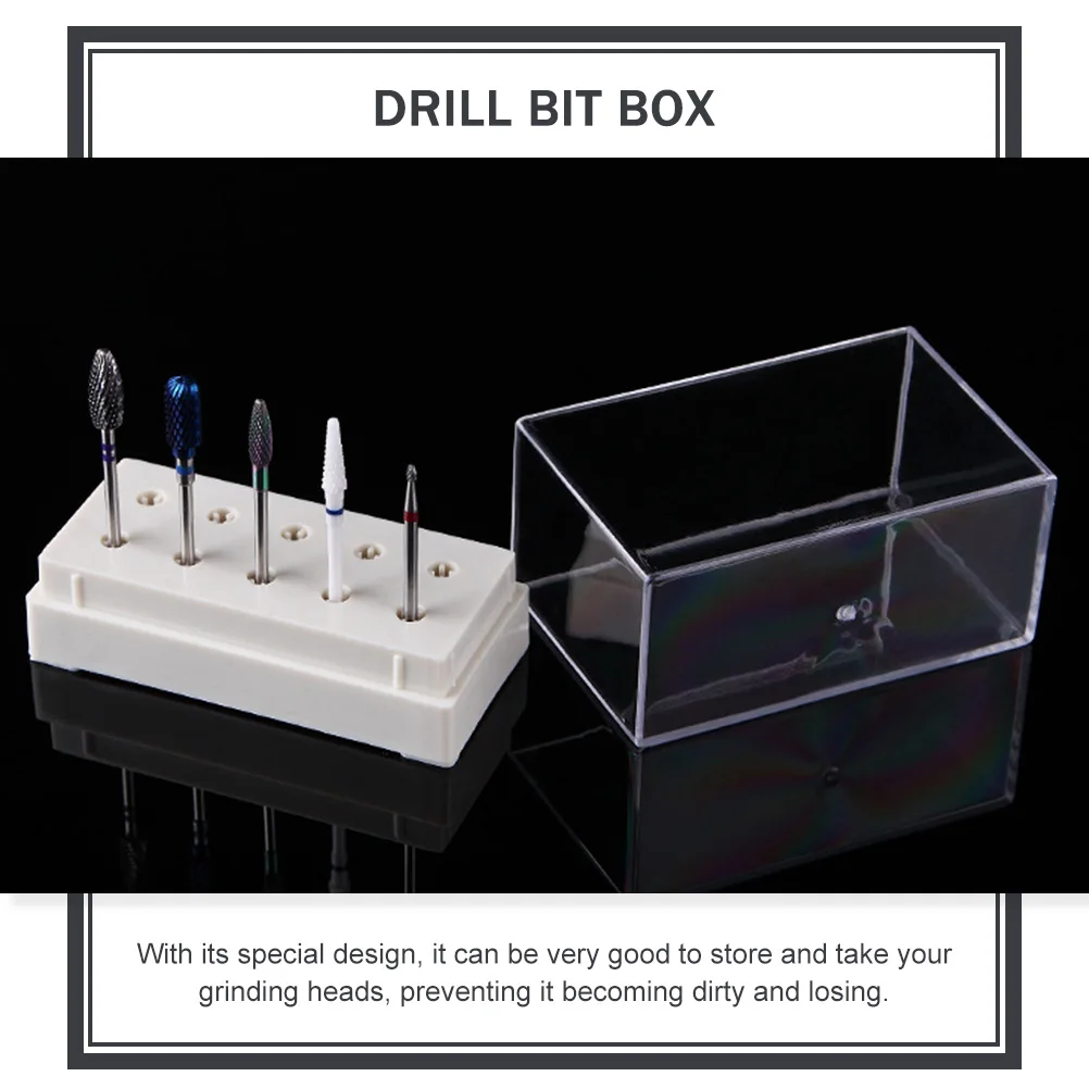

1pc Nail Drill Bit Storage Box Organizer Stand for Grinding Heads Display Case Salon Home Use Durable Practical Portable