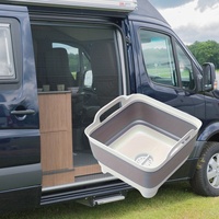 RV Motorhome Silicone Folding Bucket Basin With Drain Plug Multi Functional Portable Outdoor Practical Container For Camping
