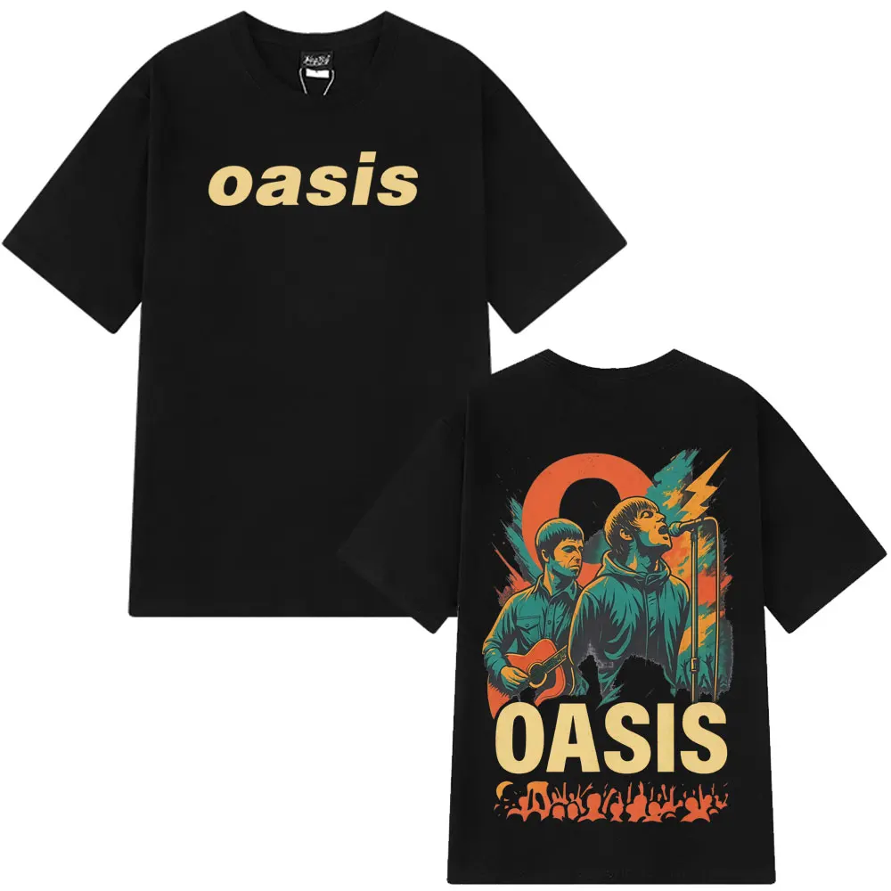 

Oasis Reunion Tour Graphic T Shirts Summer Short-sleeved Casual Cotton T-shirts Men Women Harajuku Oversized T-shirt Streetwear