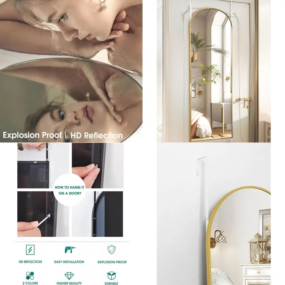 

Зеркало золотое арочное 16x50 дюймов, в полный рост, для установки над дверью