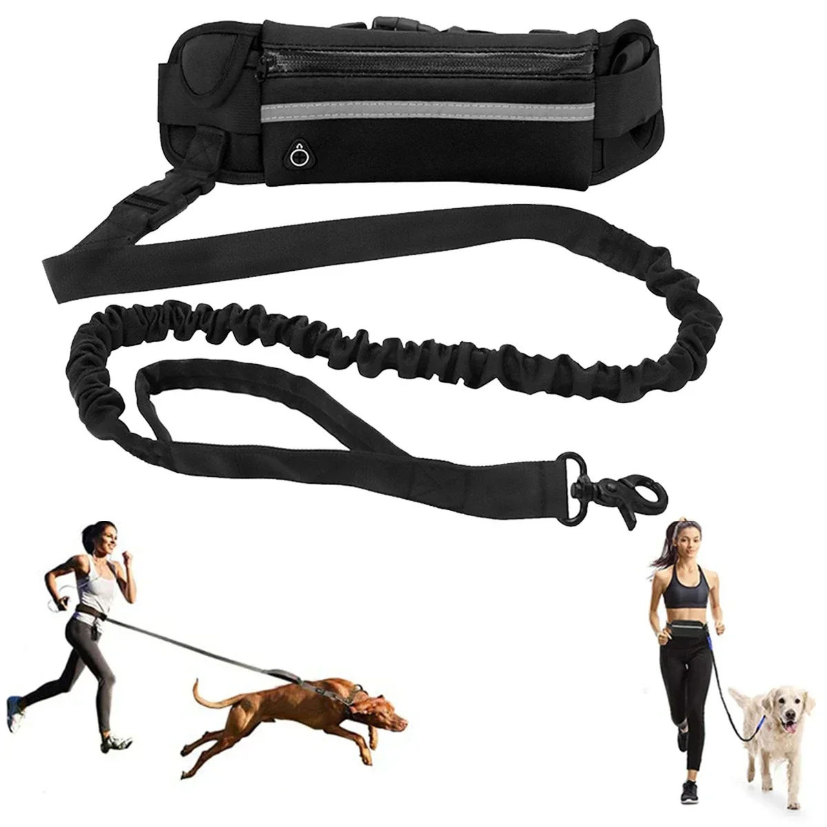 Guinzaglio per cani a mani libere Pet Running Walking custodia riflettente con cerniera regolabile cintura in vita cinghia toracica corda di