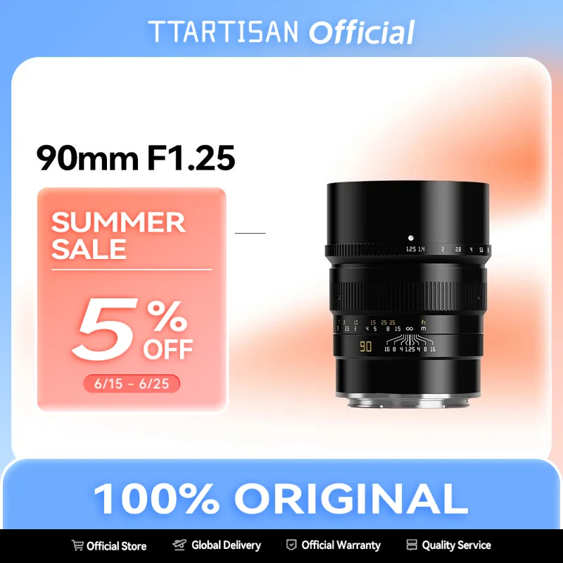 

TTArtisan 90mm F1.25 Full Frame Large Aperture Lens for Sony Nikon Canon Sigma Panasonic Lumix Fuji Leica Camera Lens Объектив