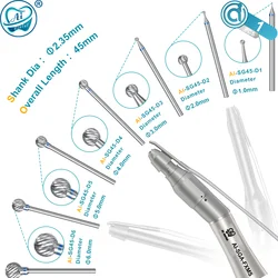 AI-SG45 Dental Strawberries Drills Surgical HP Burs 45mm Length for Implant Surgical Contra Angle Straight Handpiece Dia.2.35mm