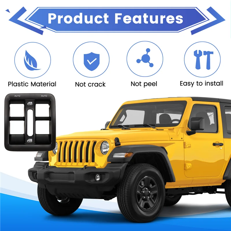 

Portable Front Left Electrical Door Window Switch Bezel Dashboard Instrument Panels For Jeep Wrangler 2011-2018 1RP75DX9AC