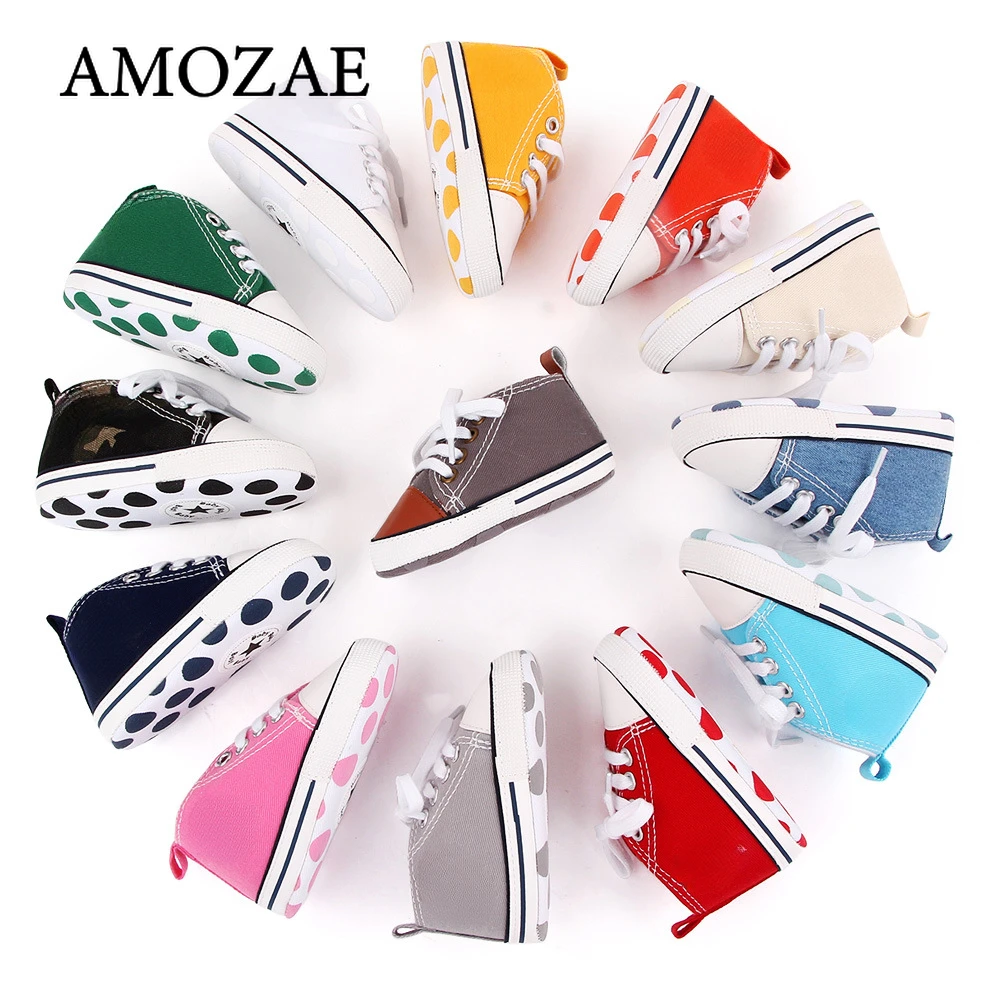 New Baby Canvas Shoes Baby Boys Girls Shoes Sports Crib Shoes Infant First Walkers Toddler Soft Sole Anti-slip Baby Sneakers