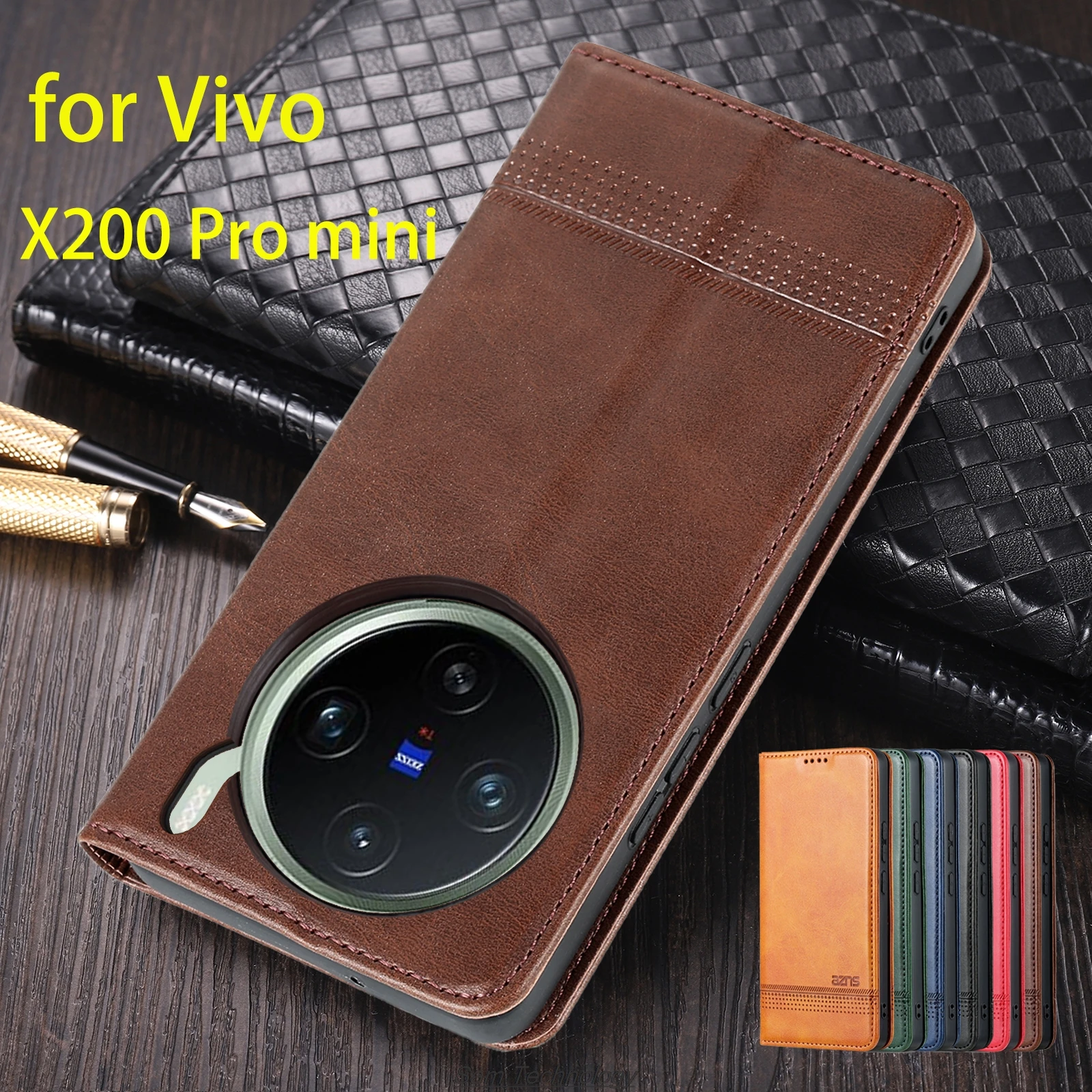 Deluxe Magnetic Adsorption Leather Fitted Case for Vivo X200 Pro Mini 6.31