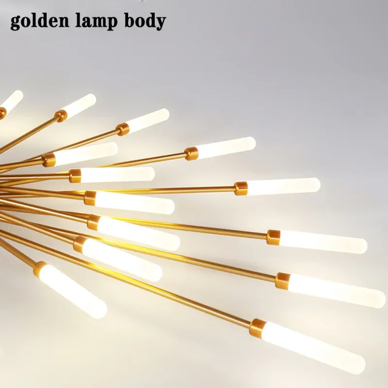 Nordic Firework Shape LED Ceiling Lights, Lâmpadas de teto, Home Decor, Sala de estar, Sala de jantar, Quarto, Villa Art