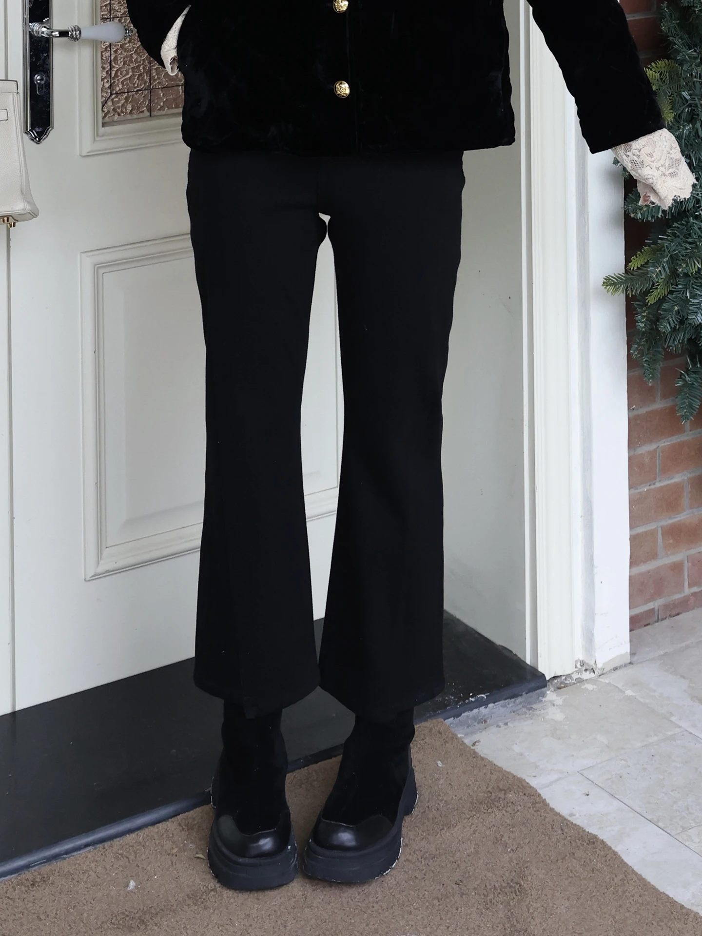 

Женские повседневные джинсы Mei Waist High Elastic Fce Bla, 8 штук, с эффектом потертости, прямого кроя, с высокой талией, из смесового хлопка