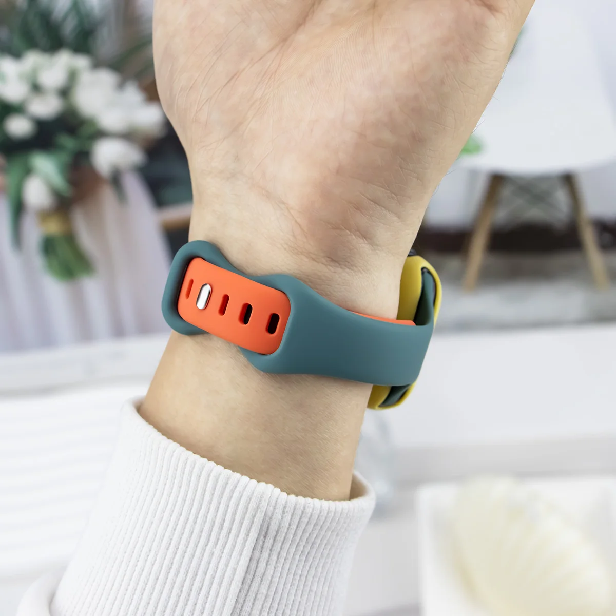 حلقة سيليكون ناعمة لساعة أبل 40/44 مللي متر 41/45 مللي متر 49Ultra 3 حافظة بحزام مطاطي رفيع لساعة Iwatch 987654SE321 38/42 مللي متر Correa #5