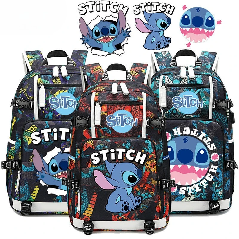 

Disney Stitch Cartoon Cute Primary and Secondary School Student School Bag Personalized Computer Bag Travel Backpack Gift