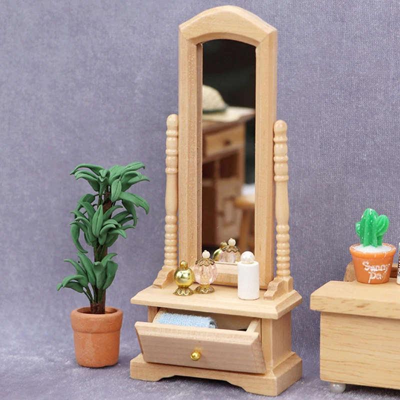 1:12 Puppenhaus Miniatur Schminktisch Passend Spiegel Möbel Modell Dekor Spielzeug Puppenhaus Zubehör