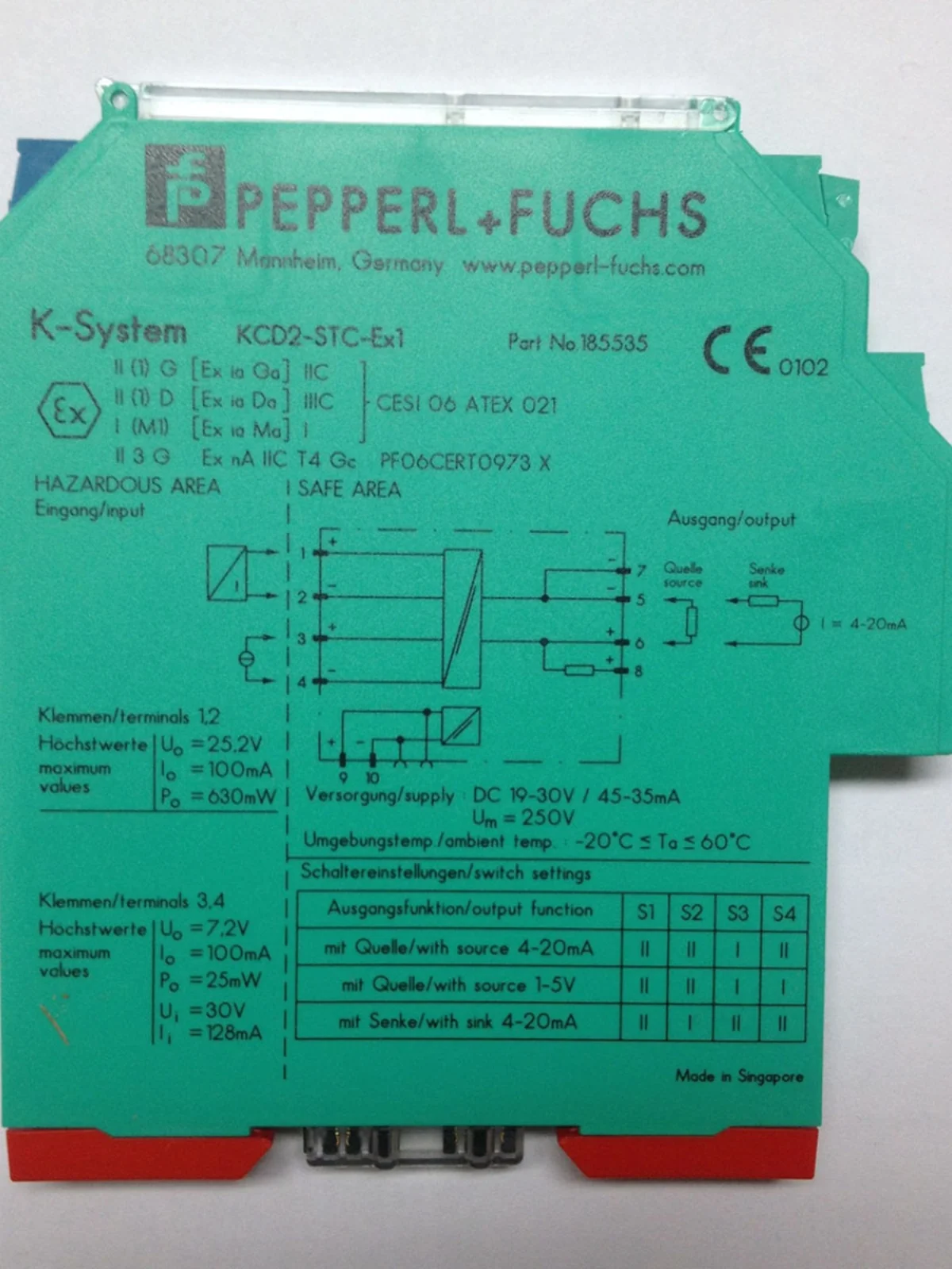 new Original Pepperl + Fuchs temperature safety grid KCD2-UT2-EX1