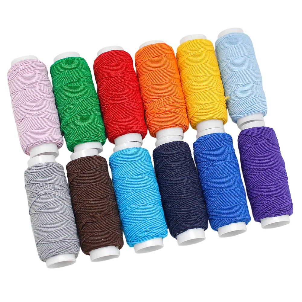 12 Roll Round Elastic Threads Elasticity Embroidery Sewing Thread Shirring Skirt Wrinkled Line DIY Clothing Sewing Accessories