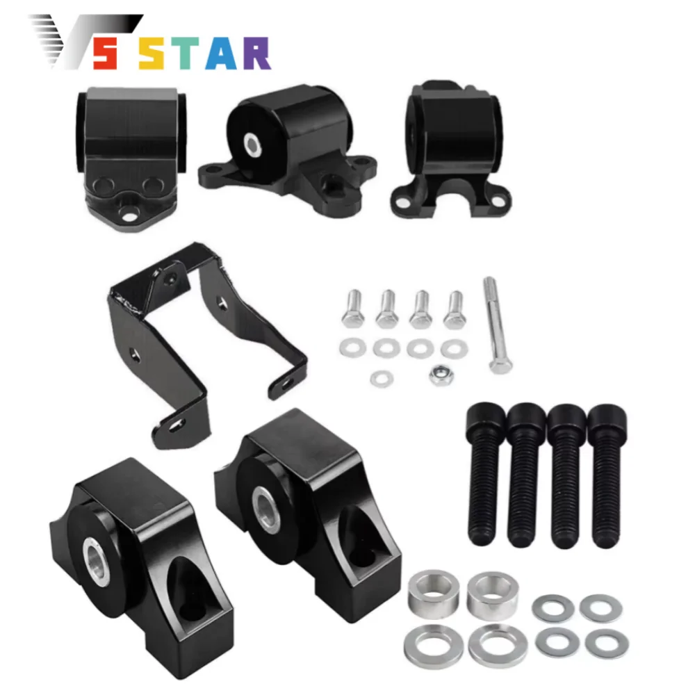 

High Quality Aluminum Swap Engine Motor Mount 3 Bolt Kit +Torque Mount Kits For 1992-1994 Honda Civic DX Sedan 1.5L EM-1003