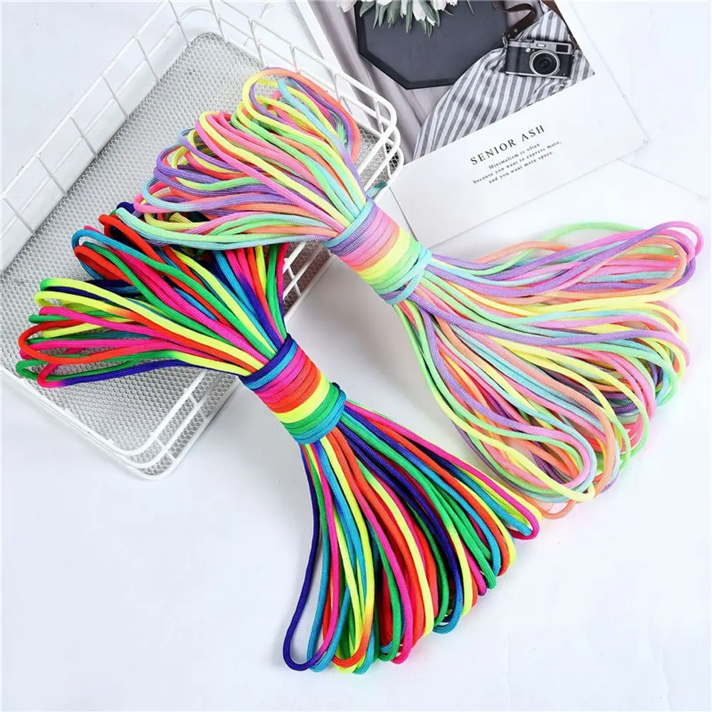 5 Meters 4mm Rainbow Colors Cord Rope III 7 Strand Parachute Lanyard Rope Climbing Camping Survival Equipment Paracord Bracelet