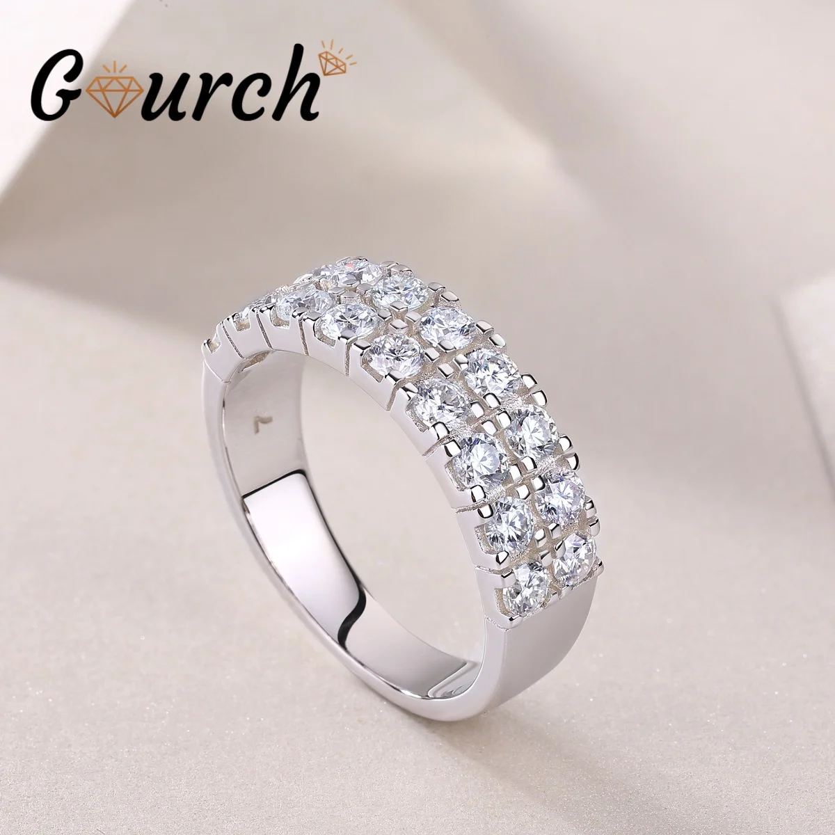 

Gourch GRA Certified 1.08ct Moissanite Ring For Women 925 Sterling Silver Ring High Quality Light Luxury Wedding