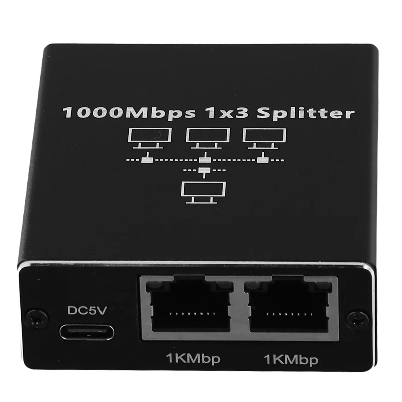 Rozdzielacz Gigabit Ethernet A40Z 1 na 3 Porty 1000Mbps Rozszerzenie Sieci Adapter RJ45 do PC, Laptopa, Routera, TV-Box