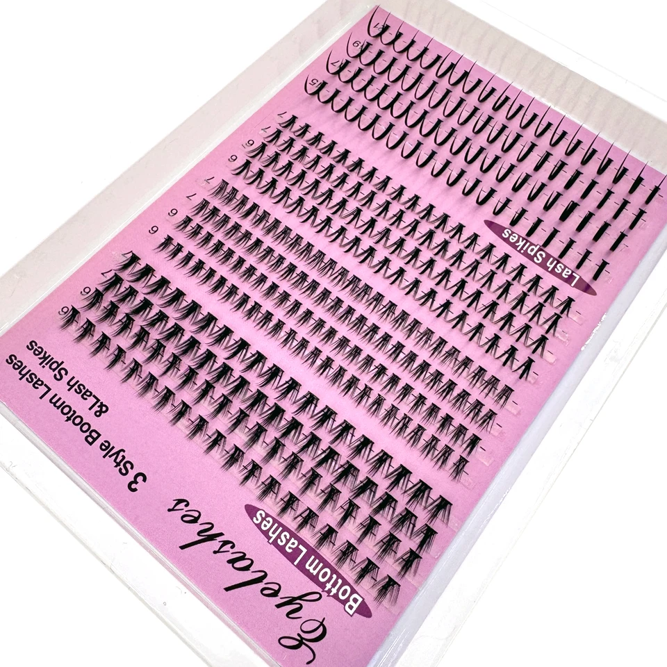 16 Filas de Pestañas Inferiores (6-7mm) y Púas (15-21mm) Mezcla DIY Extensiones Delicadas Individuales Herramientas 5