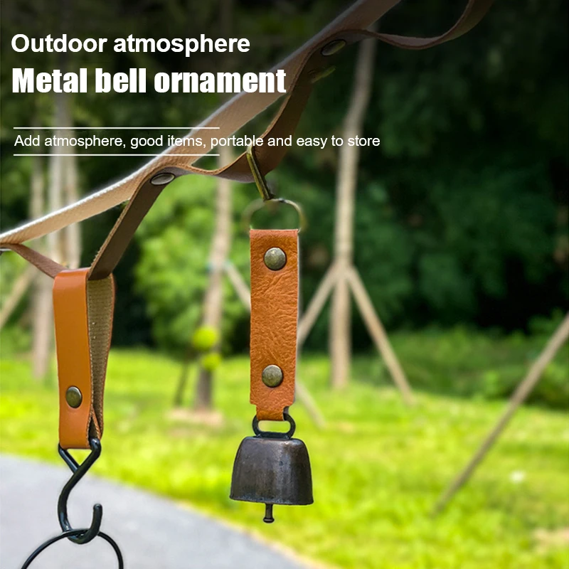 Outdoor Metal Bell Pendant Camping Bear Protection Bell Backpack Accessory With Mute Function Hiking Emergency Gear