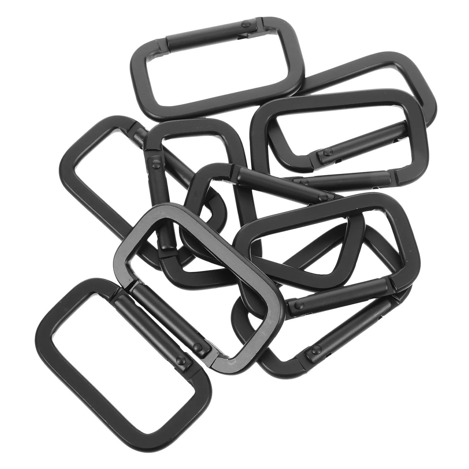 

10 PCS Camping Accessories Carabiner Square Black Buckle Multi-functional Buckles