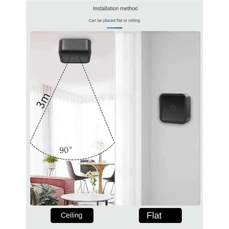 A47Z Wifi Smart Human Motion Sensor Millimeter-Wave Radar Detection PIR Motion Sensor Fit For Home Office
