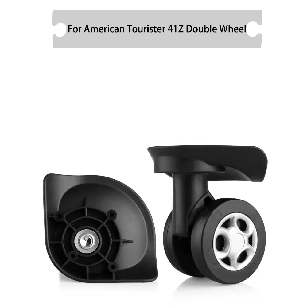 For American Tour 41Z Universal Wheel Black Replacement Suitcase Rotating Silent Smooth Shock Absorbing Double Wheel Accessories