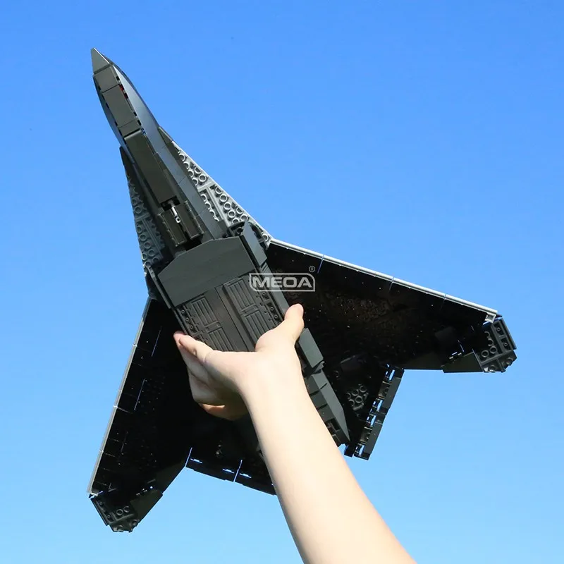 

Chinese 6th Generation Stealth Fighter J-50S Plane Building Blocks Military Model Bricks Toys Simulated Metal Coating