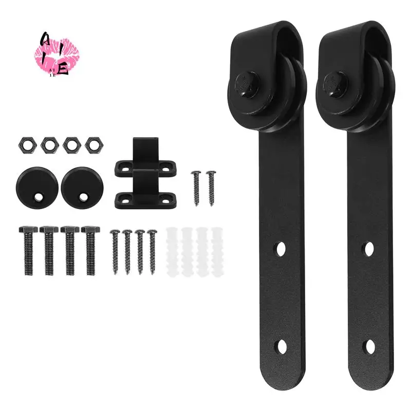 

A11E-Cabinet Sliding Barn Door Hardware Kit Super Mini Sliding Door Hardware Hardware Kit Top Mount Hanger Track Closet