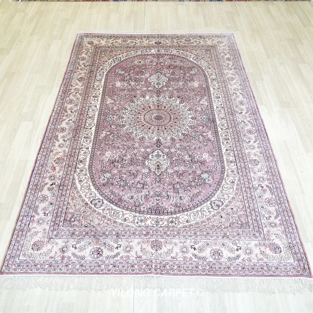 6'x9' Antique Tabriz Silk Carpet Living Room Decoration Hand Knotted Turkish Silk Rug (ZW038M)