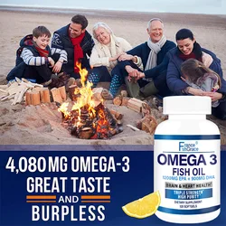 1 bottle Omega 3 Fish Oil Supplement , Pure EPA DHA Omega 3 Supplements Nerves and Joints, for Women and Men